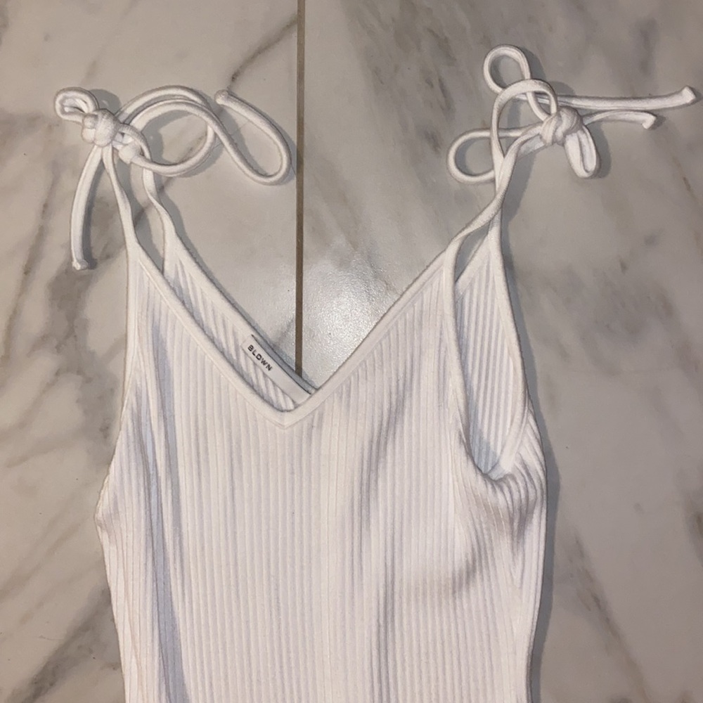 White bodysuit with ties